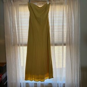 4th and Reckless NWT Strapless Yellow Dress (linen blend) lined